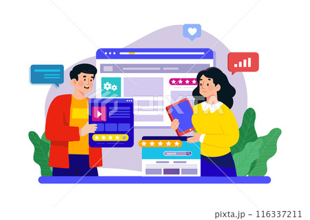 Page Ranking Illustration concept on white background Page Ranking Illustration concept on white background 116337211