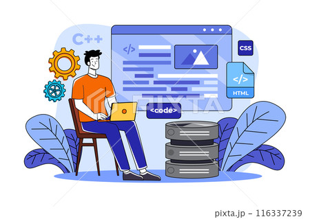 Web coding Illustration concept on white background 116337239