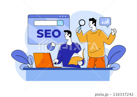 Search Engine Optimization Illustration concept on white background 116337242