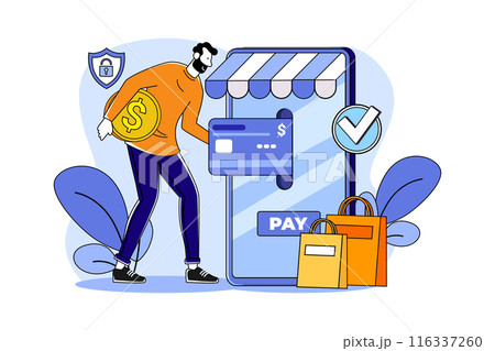 Shopping Online Illustration concept. Flat illustration isolated on white background Shopping Online Illustration concept. Flat illustration isolated on white background 116337260
