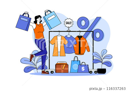 Shopping Online Illustration concept. Flat illustration isolated on white background Shopping Online Illustration concept. Flat illustration isolated on white background 116337263