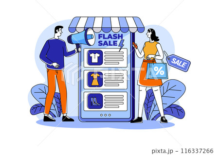 Shopping Online Illustration concept. Flat illustration isolated on white background Shopping Online Illustration concept. Flat illustration isolated on white background 116337266