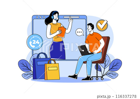 Shopping Online Illustration concept. Flat illustration isolated on white background Shopping Online Illustration concept. Flat illustration isolated on white background 116337278