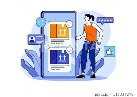 Shopping Online Illustration concept. Flat illustration isolated on white background Shopping Online Illustration concept. Flat illustration isolated on white background 116337279