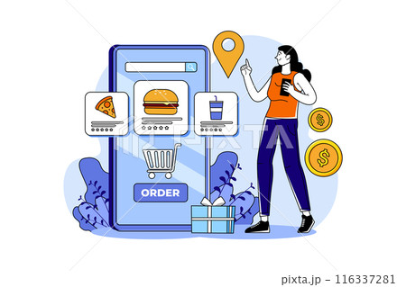 Shopping Online Illustration concept. Flat illustration isolated on white background Shopping Online Illustration concept. Flat illustration isolated on white background 116337281