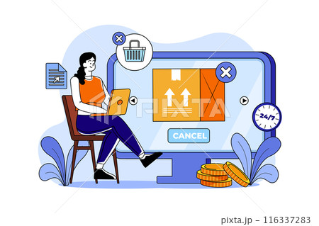 Shopping Online Illustration concept. Flat illustration isolated on white background 116337283