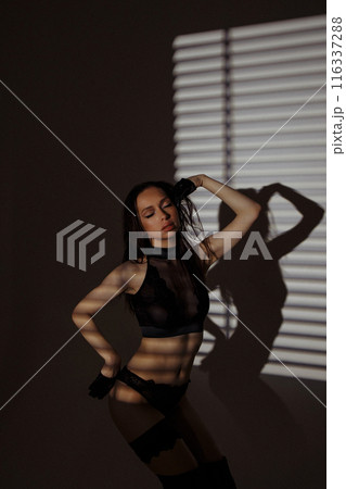 Studio fashion shot of the pretty young woman.  116337288