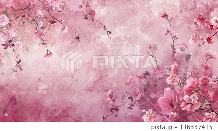 watercolor painting of leaf and flowers, spring 116337415