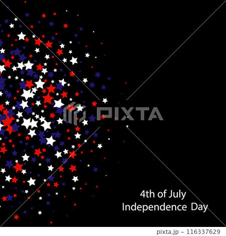 4th of July USA Independence Day. Star scattering. In the color of the USA flag. 116337629