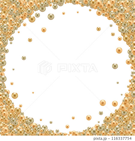Gold pearls. Photo Frame. Festive background. eps 10 116337754