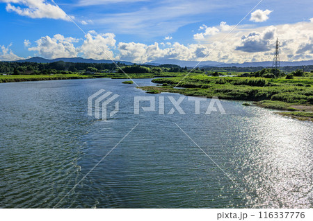 下殿橋（鹿児島県伊佐市大口下殿）から見る川内川 116337776
