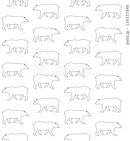 Vector seamless pattern of flat grizzly bear Vector seamless pattern of flat grizzly bear 116337840