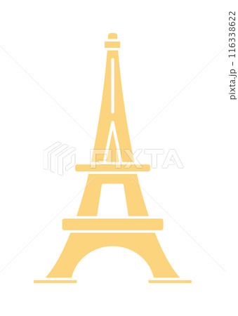 シンプルでスタイリッシュなエッフェル塔のシルエットのアイコン - フランス･パリのイメージ素材 116338622