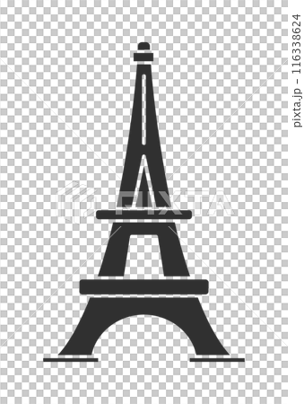 Simple and stylish Eiffel Tower silhouette icon - Image of Paris, France Simple and stylish Eiffel Tower silhouette icon - Image of Paris, France 116338624