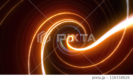 Abstract bright glowing yellow gold background tunnel with flying lines of energy particles and light rays Abstract bright glowing yellow gold background tunnel with flying lines of energy particles and light rays 116338626
