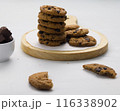Closeup of a group of assorted cookies. Chocolate chip 116338902