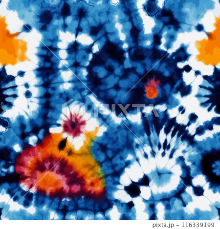 Bright tie dye vector seamless pattern 116339199