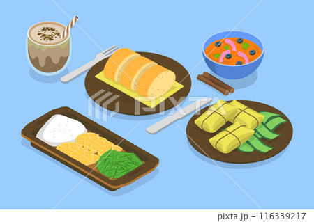 3D Isometric Flat Vector Illustration of Traditional Brazilian Cuisine, Delicious Latin American Food 3D Isometric Flat Vector Illustration of Traditional Brazilian Cuisine, Delicious Latin American Food 116339217