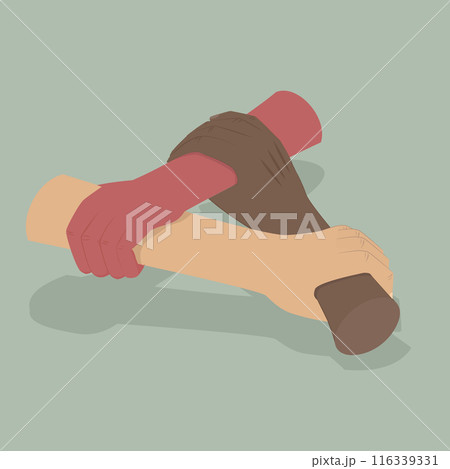 3D Isometric Flat Vector Illustration of Tolerance, Antiracism in a Diverse Multiracial Group 116339331