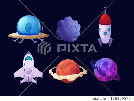 Space game objects set. 116339576