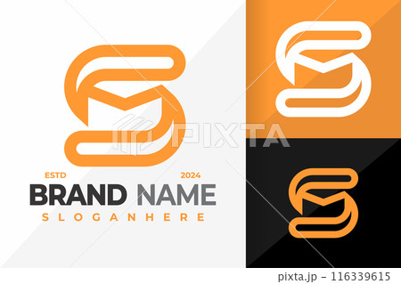 Letter SM Monogram Logo design vector symbol icon illustration 116339615