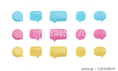 Set of themed vector 3D online chat dialog boxes on isolated background. Set of themed vector 3D online chat dialog boxes on isolated background. 116339624