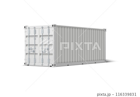 Standard loaded iron closed gray container with shadow. Standard loaded iron closed gray container with shadow. 116339831