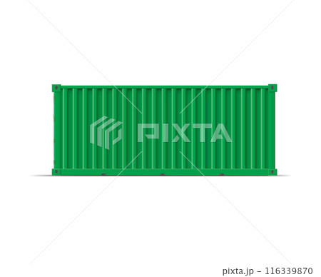 Loaded closed large metal green container. 40 feet. 116339870
