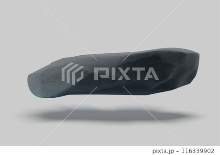 3D black stone podium floating in the air, granite stand, vector realistic marble rock showcase boulder pedestal, shadow 3D black stone podium floating in the air, granite stand, vector realistic marble rock showcase boulder pedestal, shadow 116339902