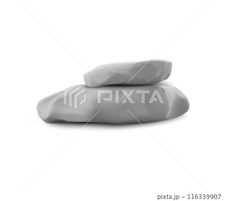 Stone 3D platform in vector for displaying objects. 116339907
