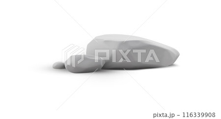 3d collection vector elements made of gray stone and rocks on a white background 3d collection vector elements made of gray stone and rocks on a white background 116339908