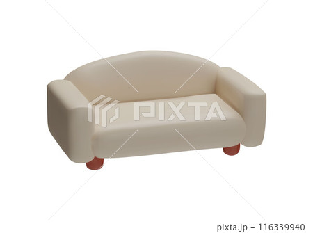 3D white leather sofa. 3D white leather sofa. 116339940