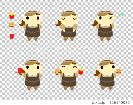 漢堡店店員（褲子款式經典色）圖示集1 116340086