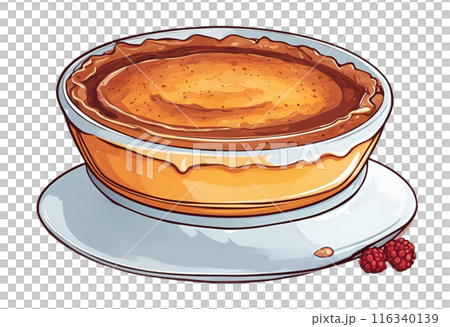 Perfect finale to a lavish meal, indulge in the exquisite delight of Creme Brulee, offering rich custard beneath a caramelized sugar crust for unparalleled enjoyment. AI Generated 116340139