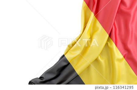 Flag of Belgium with empty space on the left. Isolated. 3D Rendering 116341295