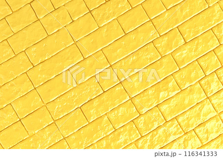 A yellow brick wall. 3D illustration A yellow brick wall. 3D illustration 116341333