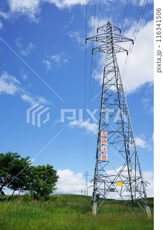 鉄塔　送電線　北海道 116341506