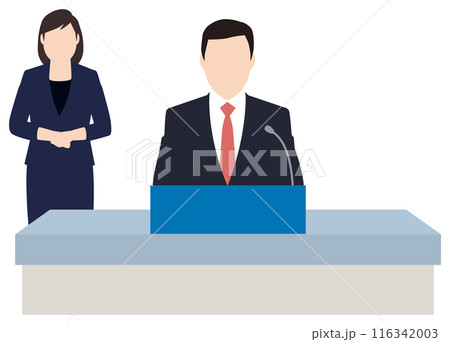 政見放送をする男性候補者 116342003