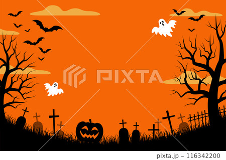 ハロウィン背景_ベクターイラスト（2:3） 116342200