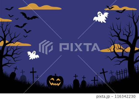 ハロウィン背景_ベクターイラスト（2:3） 116342230