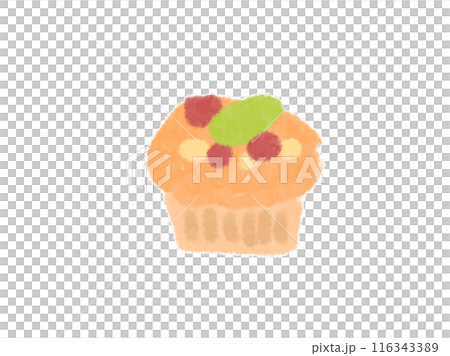 手描き風マフィンイラスト 手描き風マフィンイラスト 116343389