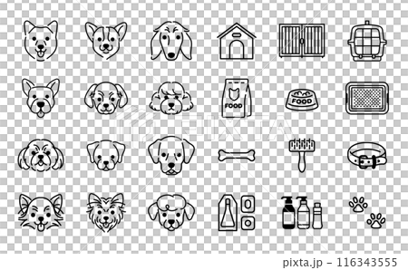 犬のイラスト・アイコン素材セット 犬のイラスト・アイコン素材セット 116343555