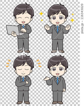 いろんなポーズのビジネスマンのセット 116343820
