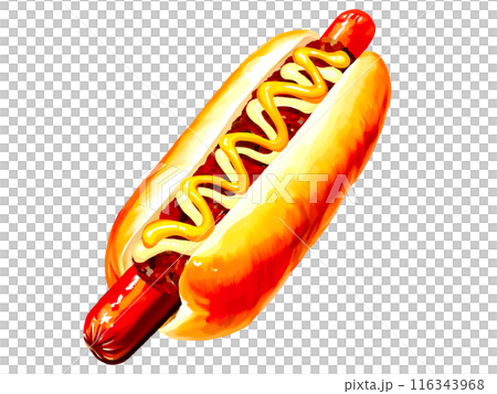 Chili dog (with mayonnaise and mustard) 116343968