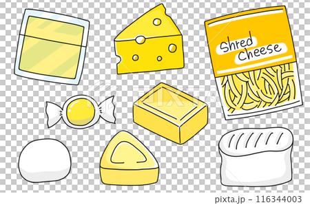 ゆるめシンプルチーズセット　ベタ塗り 116344003
