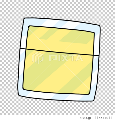 Loose and simple sliced cheese, solid color 116344011