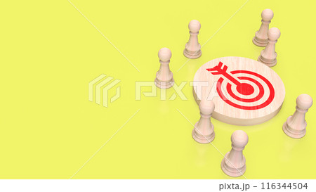 The target and chess for Business concept 3d rendering. 116344504