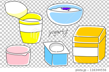ゆるめシンプルヨーグルトセット　ベタ塗り 116344556