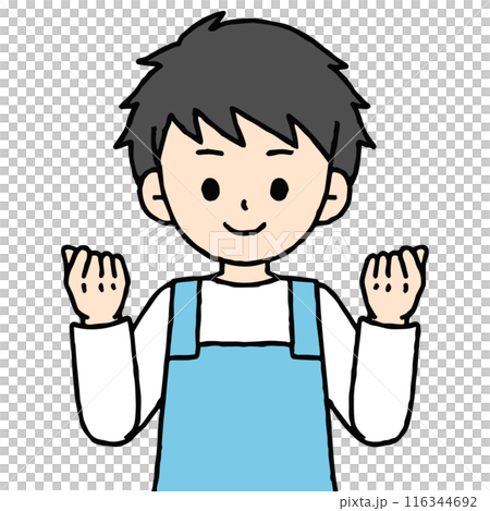 一位男托兒所老師正在做拳頭泵 116344692