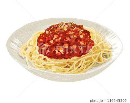 ミートソースパスタ（フォークなし） 116345395